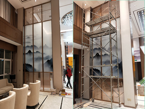 酒店夹绢不锈钢屏风