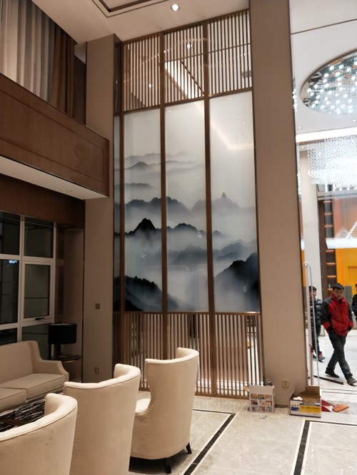 酒店夹绢不锈钢屏风